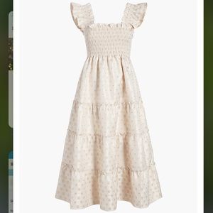 HILL HOUSE HOME The Ellie Nap Dress in Gold Jacquard